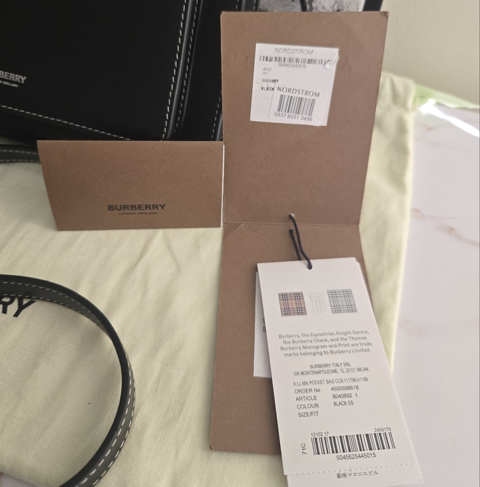 Burberry Pocket Mini Topstitched Bag With Strap EUC - Picture 14 of 16